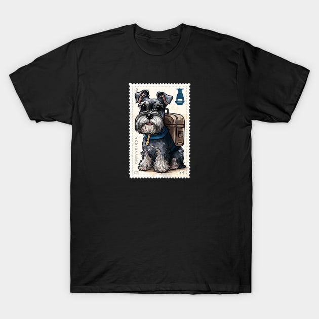 Schnauzer Stamp 2 - Postage Stamp Series T-Shirt by SLMGames